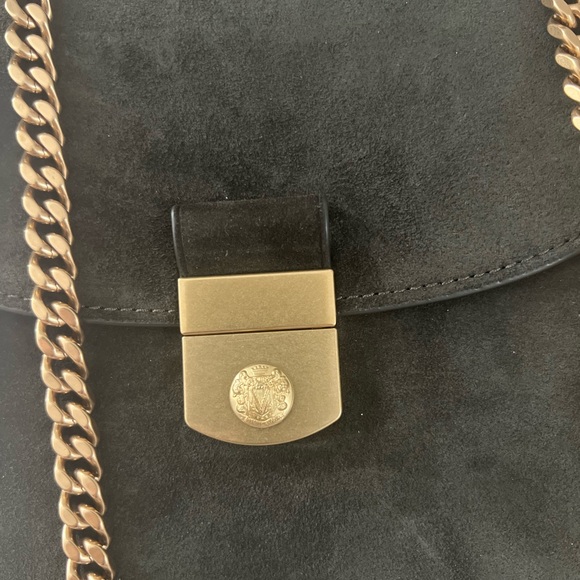 Veronica Beard Double Link Flap Suede Shoulder Bag - Picture 3 of 8